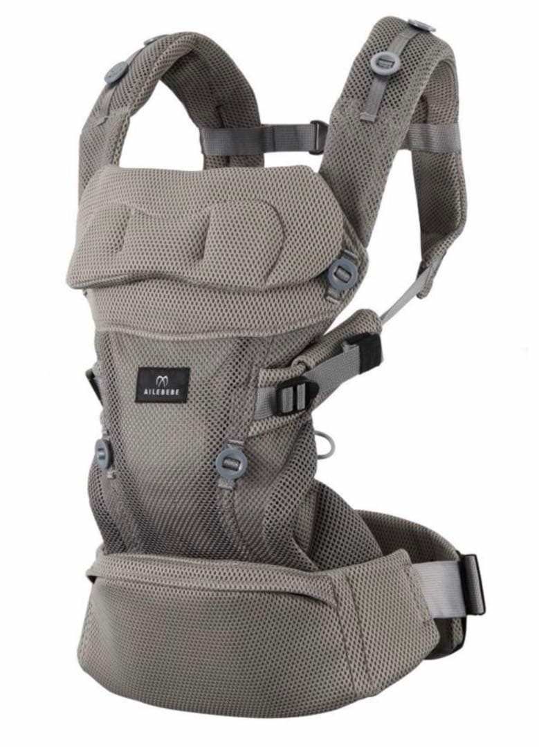 【新品】エールベベ・ベビーキャリア スリー ニュアンスグレー エールベベ 抱っこ紐 新生児 コンパクト BB903 エールベベ・ベビー