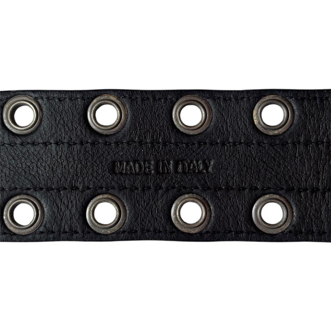 PRADA レザー ダブルアイレット ロゴ ブレスレット