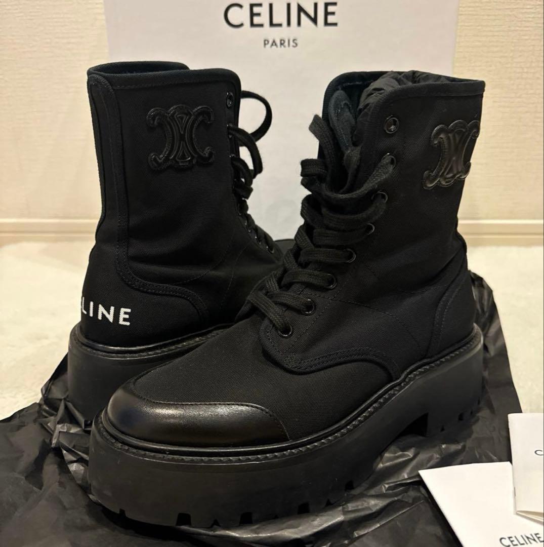 CELINE セリーヌ 345597004C レースアップブーツ トリオンフ