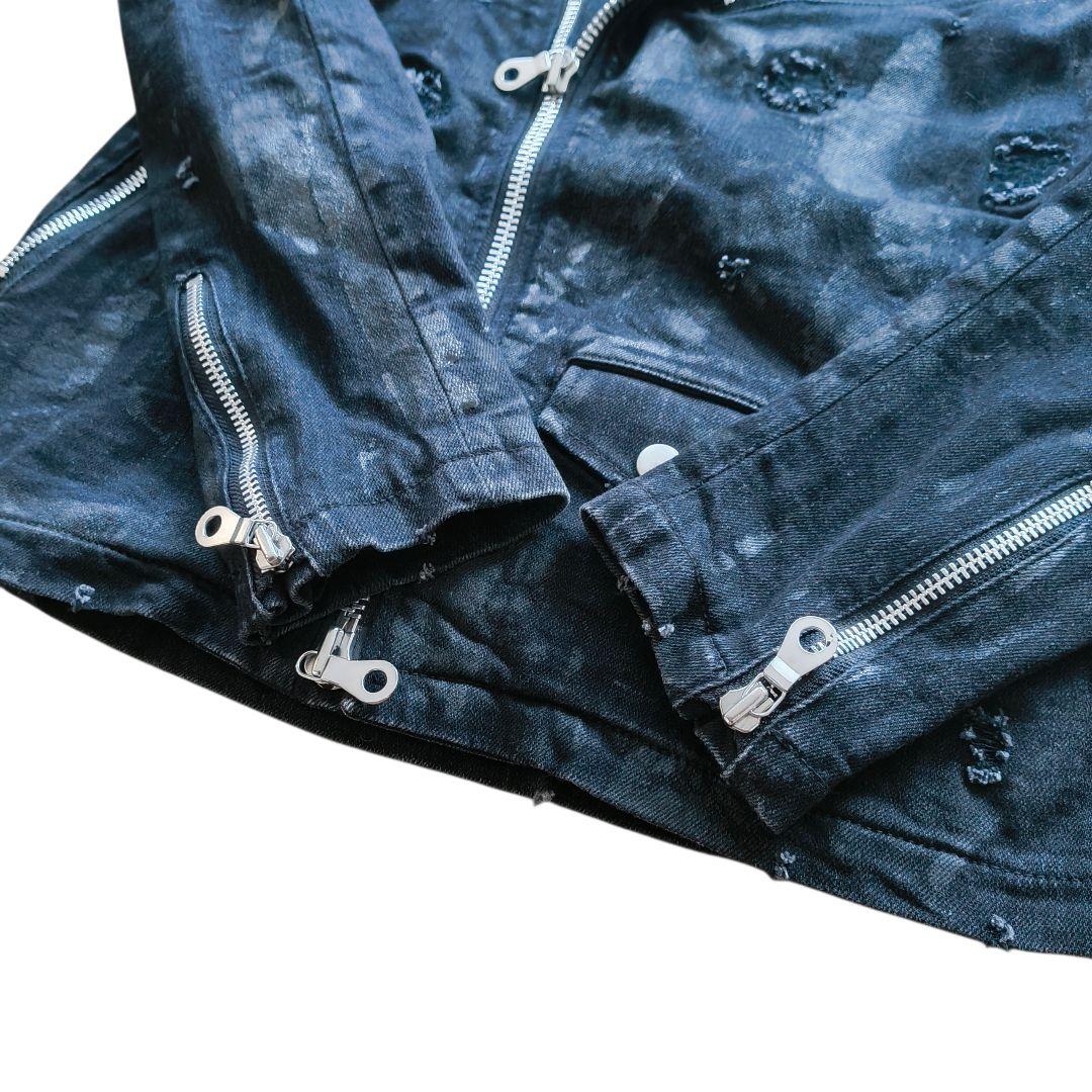 レア✨️NO ID.×OVERDESIGN ストレッチデニム WライダースJKT - メルカリ