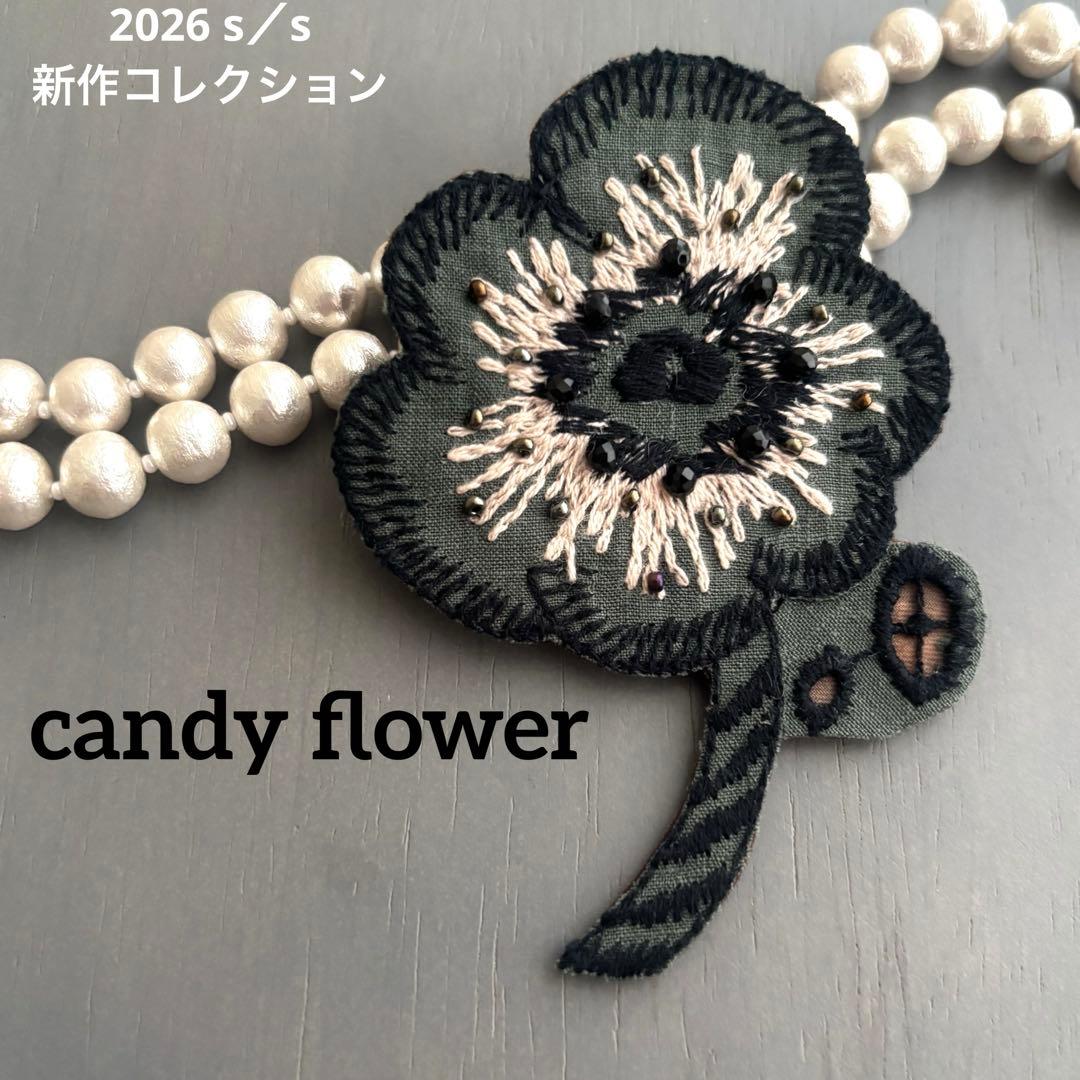 ②124ミナペルホネン ブローチアクセサリー コサージュ ハンドメイド