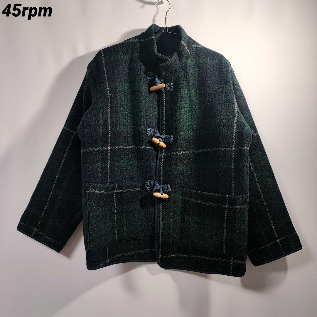 45rpm ダッフルコート チェック柄 ショート丈 サイズ3 Lサイズ