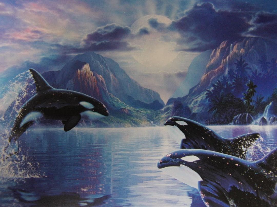 クリスチャン・ラッセン、【ウィスパー オブ ザ ムーン】、希少な額装