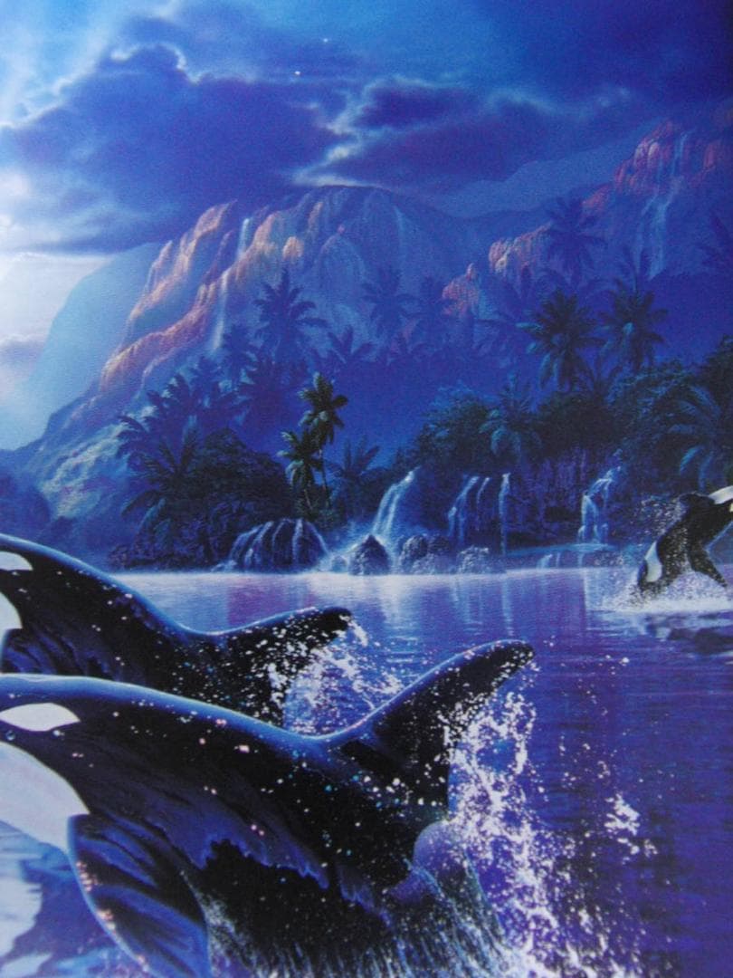 クリスチャン・ラッセン、【ウィスパー オブ ザ ムーン】、希少な額装