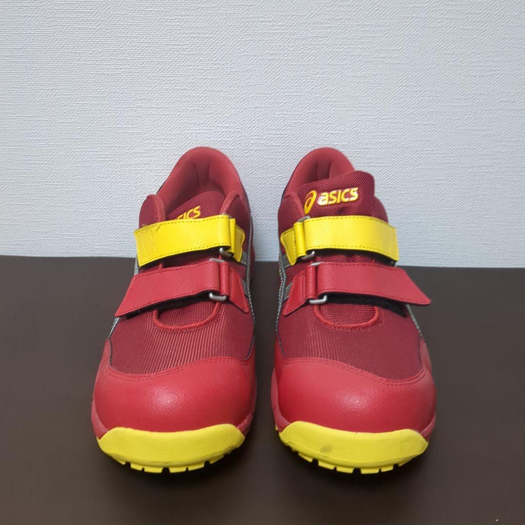 asics 安全靴 レッド/イエロー マジックテープ