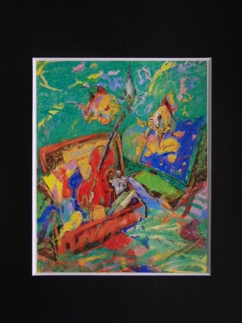 原田恭子、【 インターネット「南太平洋」】、希少な画集画、新品高級額 額装付