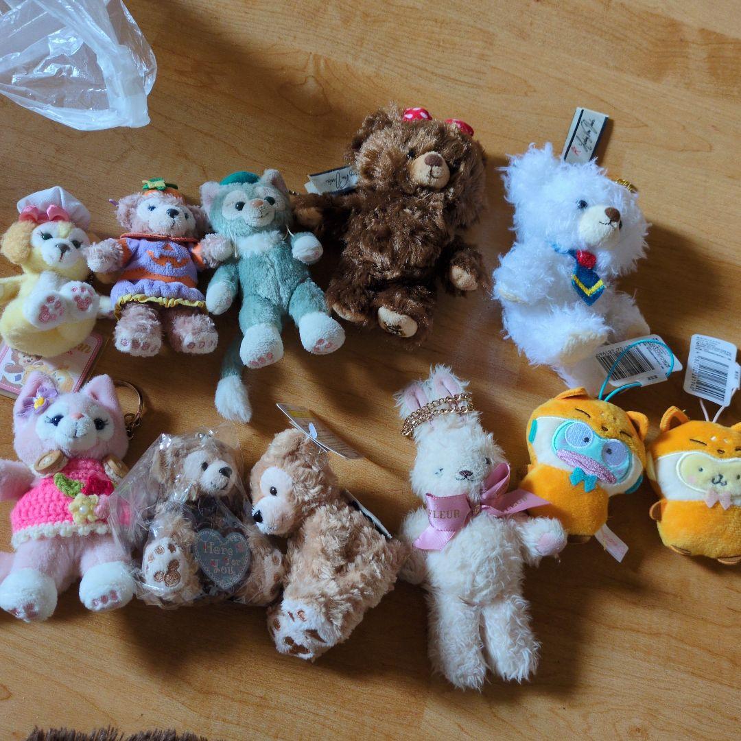 ディズニーサンリオ ぬいぐるみストラップセット髪留め クリップ