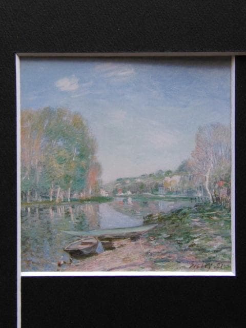 アルフレッド シスレー、【ロワン河畔、朝】、新品高級額 額装付