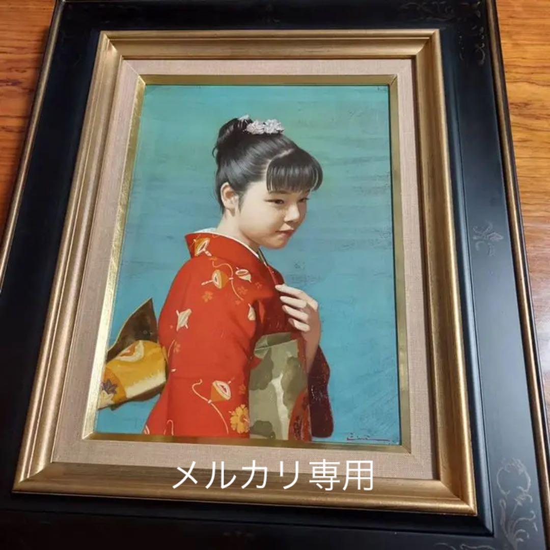 清水悦男　絵画　春風の行方　原作　油絵