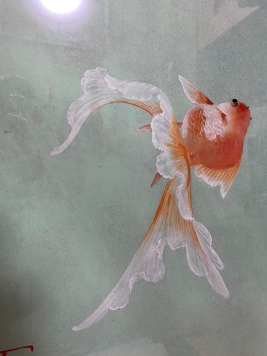 西野陽一　日本画　メヌエット　金魚　大作