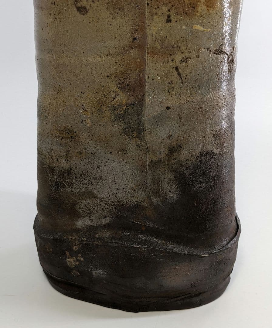 乗松俊行 備前焼 擂座花入 共箱合布栞 花瓶 花生 花器 フラワーベース