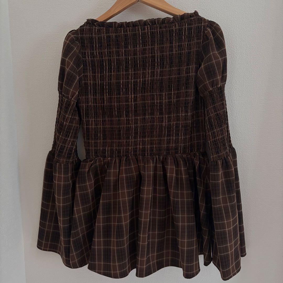 herlipto Checked Flared Peplum Top - メルカリ