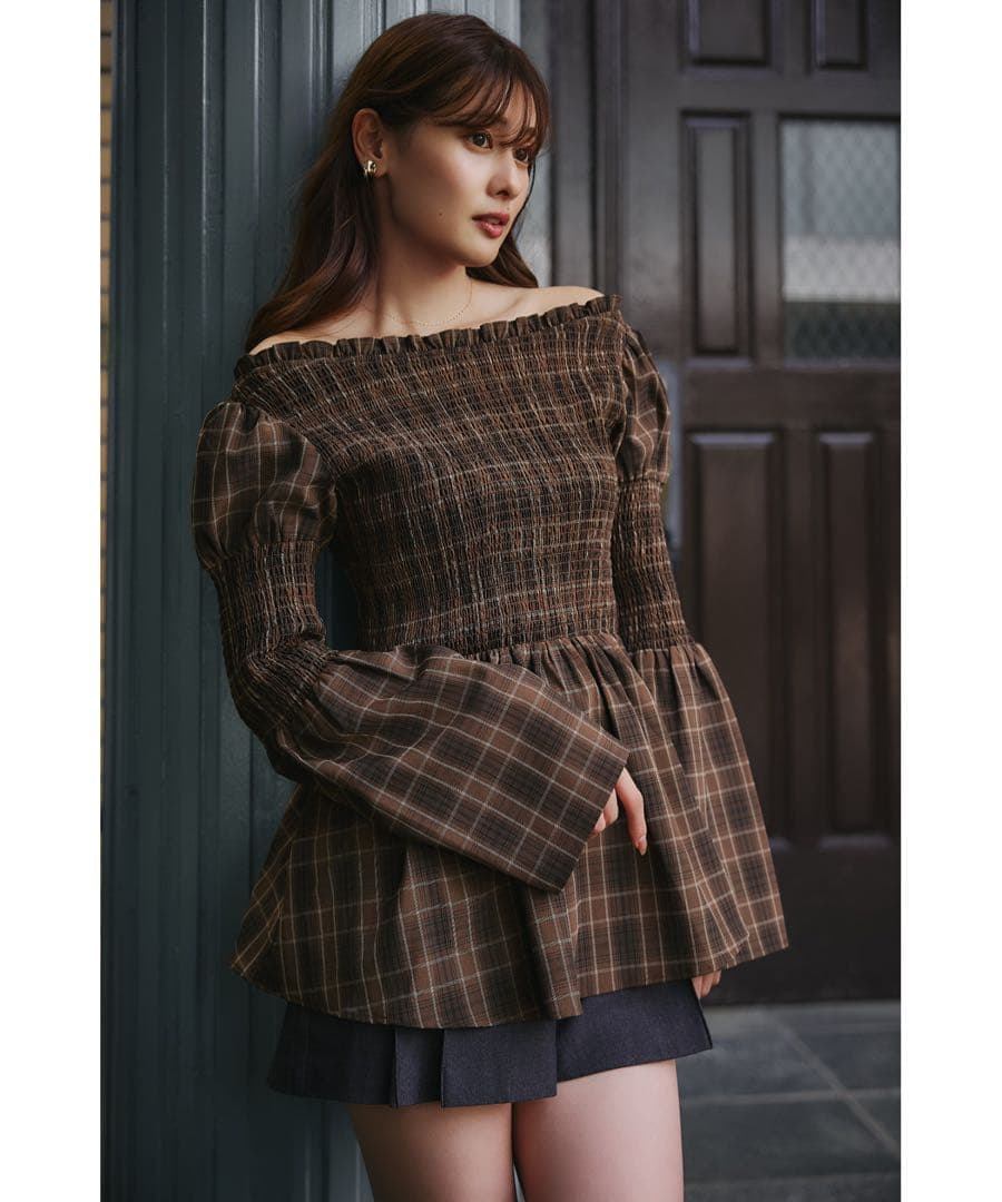 herlipto Checked Flared Peplum Top - メルカリ