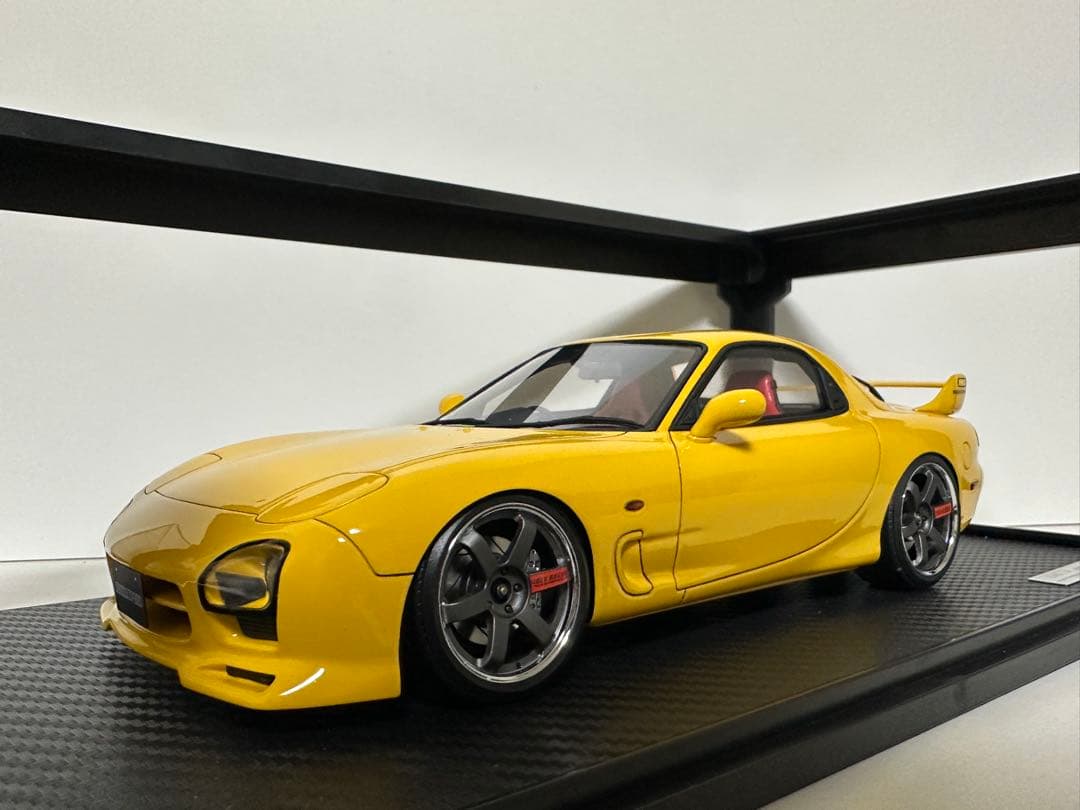 ミニカー 1/18 Mazda FD3S Mazda Speed Aspec Yellow IG1838 1/12 Mazda RX-7 (FD3S) Mazda Speed Aspec Yellow With Engine