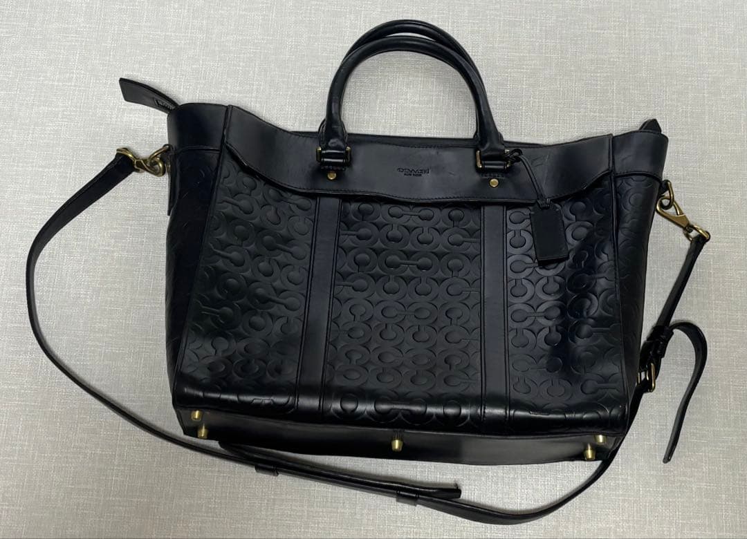 断捨離最終値下げ【coach】黒 レザー トートバッグ【グローブレザー】