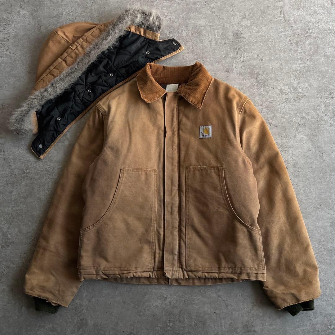 90's■USA製■carhartt トラディショナルジャケット 短丈 フード付