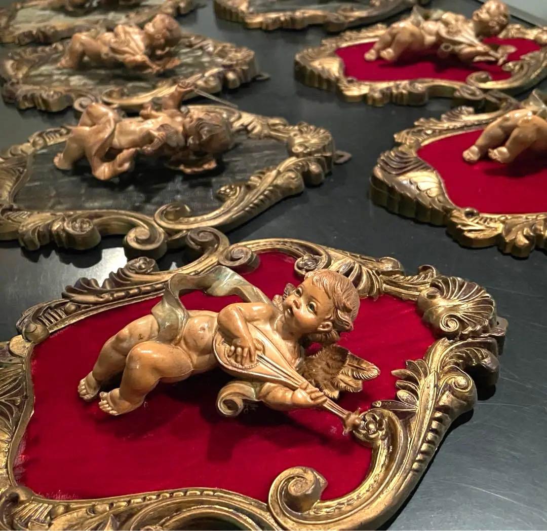 11枚セット　天使のフレーム　イタリア　ディポセ　3D立体的天使　ヴィンテージ