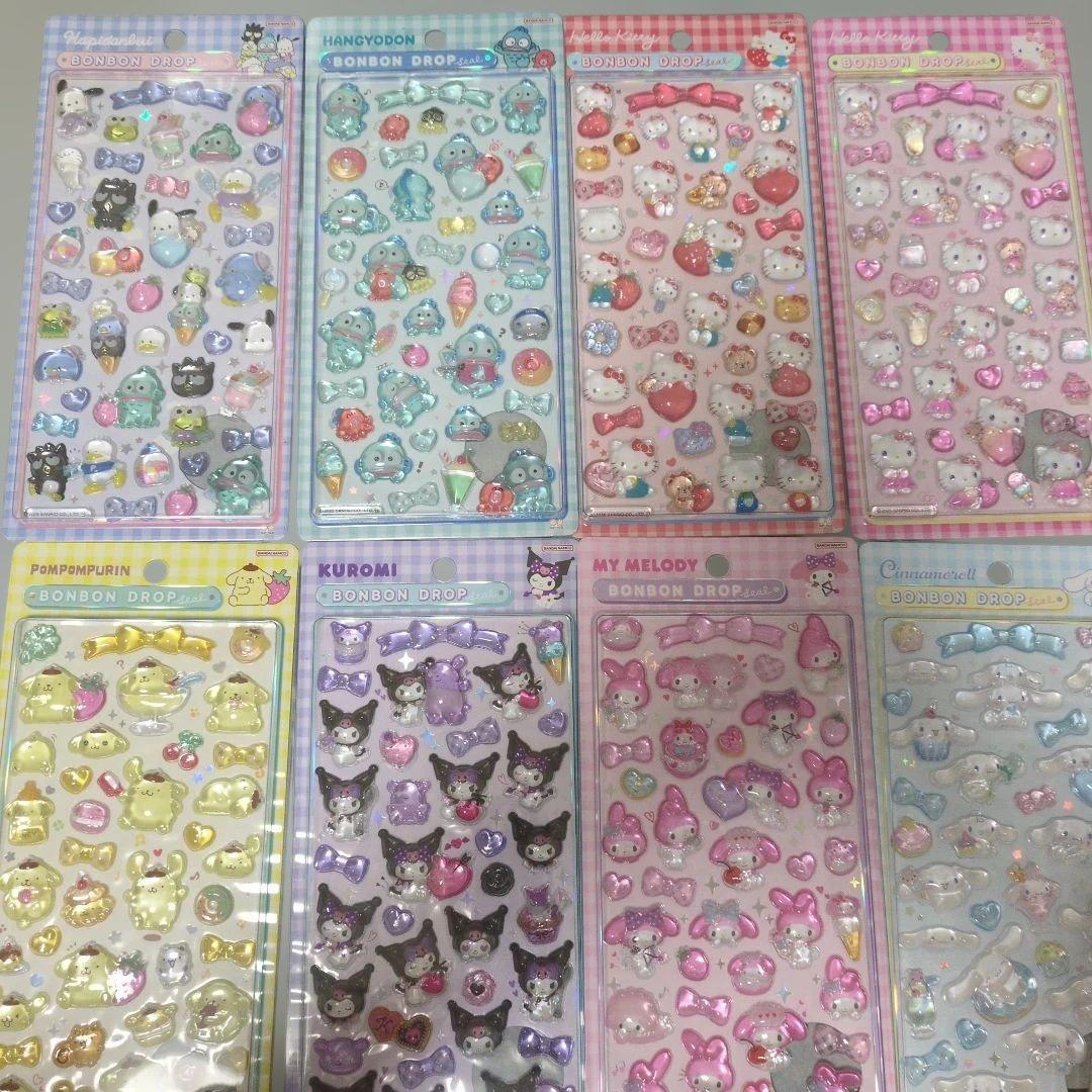 【正規品】サンリオ　第二弾　ボンボンドロップシール　8枚　コンビニ不可　コンプ