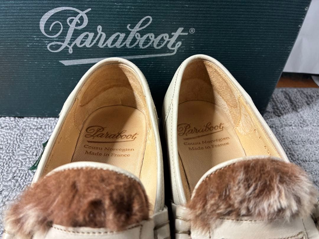 純正箱付 Paraboot ORSAY/GRIFF II 4 ホワイト/ベージュ - メルカリ