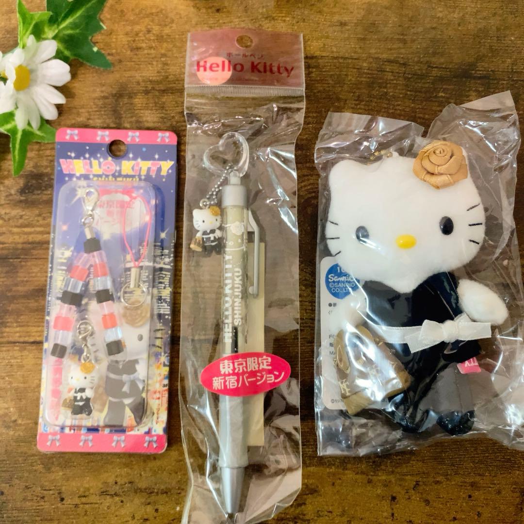 希少　ご当地キティ　東京限定 新宿バージョン　 ぬいぐるみ/根付/ボールペン3点 Yahoo!オークション -「ご当地キティ レア」(ハローキティ) (は行)の
