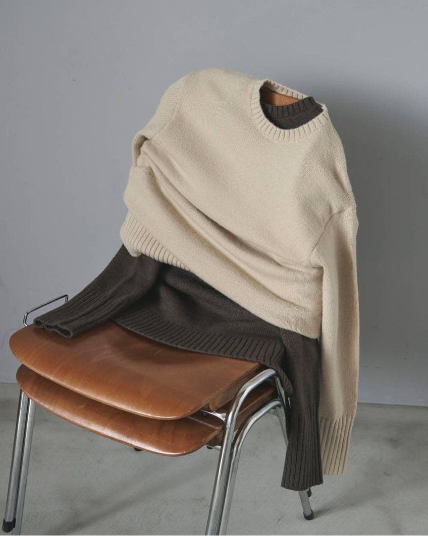 【新品タグ付】anuke Padin Over Knit オフホワイト