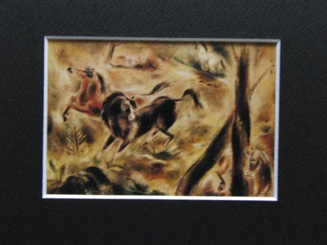 国吉康雄、【野馬】、新品高級額 額装付、年代物・希少画集画、状態良好
