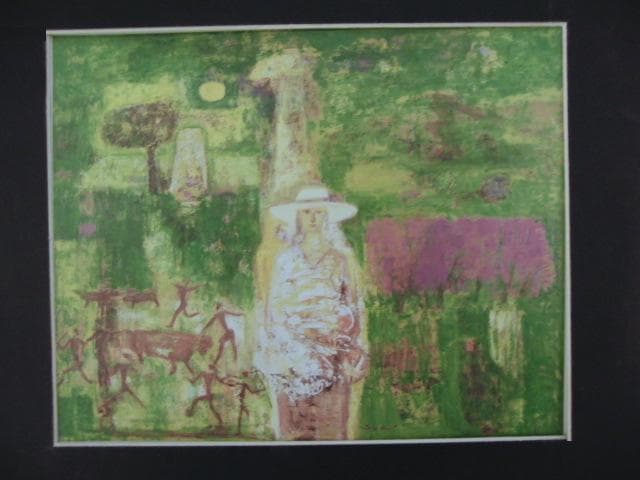 佐光亜紀子、【南アフリカ】、希少な画集画、新品高級額 額装付、状態良好