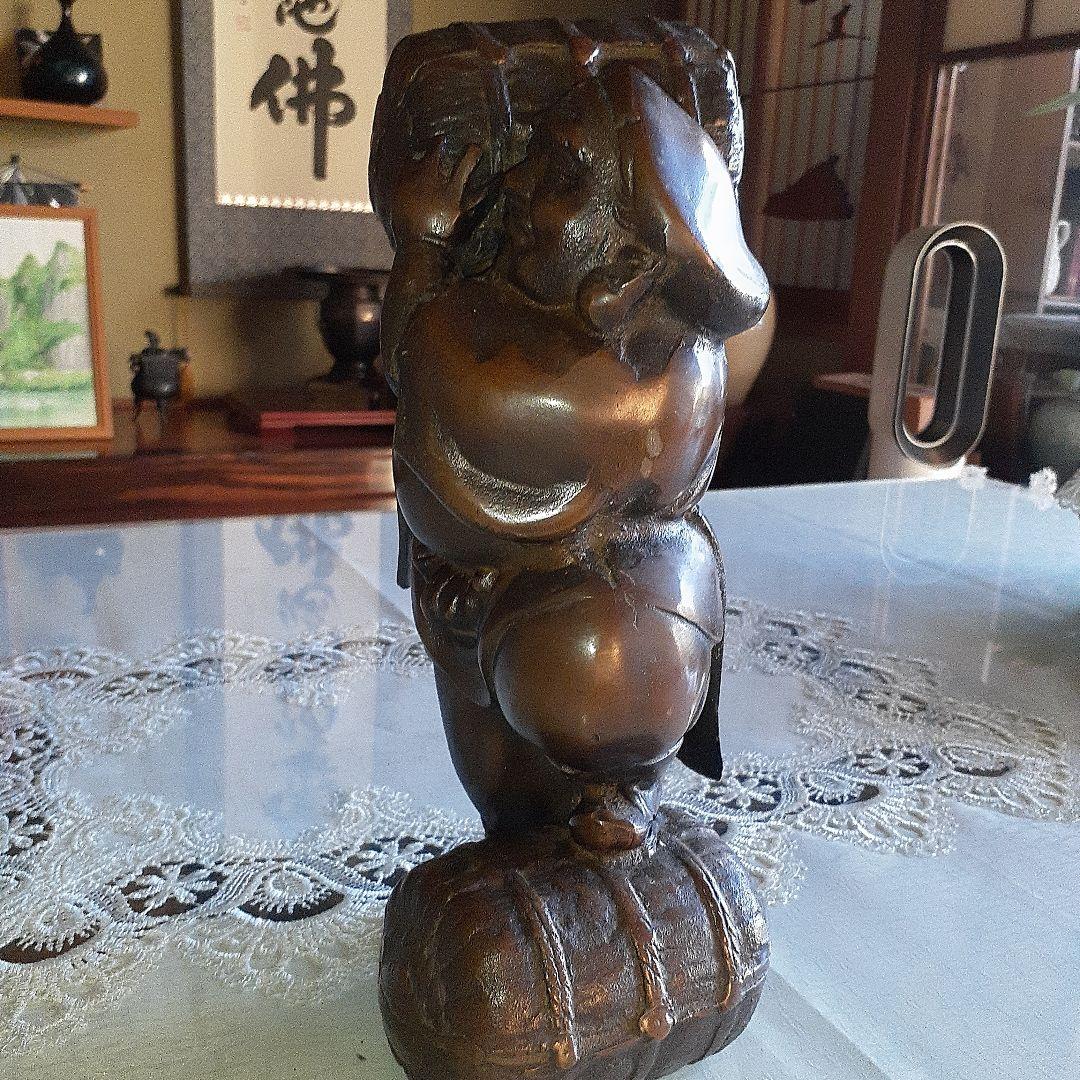 米俵を担ぐ福の神.大黒天様.ブロンズ像 - メルカリ