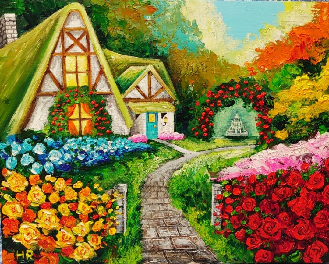 油絵 絵画 【メルヘンの国】