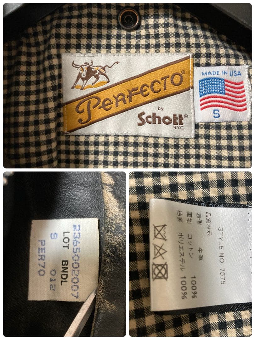 専用）極美品Schott パーフェクト 70 ビンテージ ライダース7575