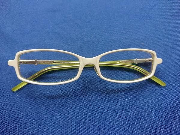 ファッション・伊達メガネ ホワイト/グリーン