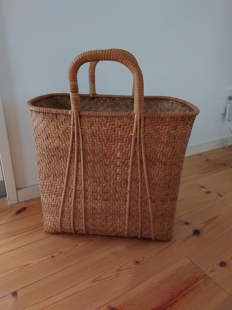 竹籠　大きいサイズ　市場籠　竹かご　マルシェカゴ
