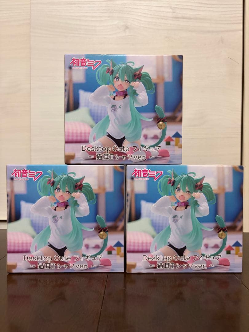 初音ミク Desktop Cute フィギュア 猫耳Tシャツver. 3体セット