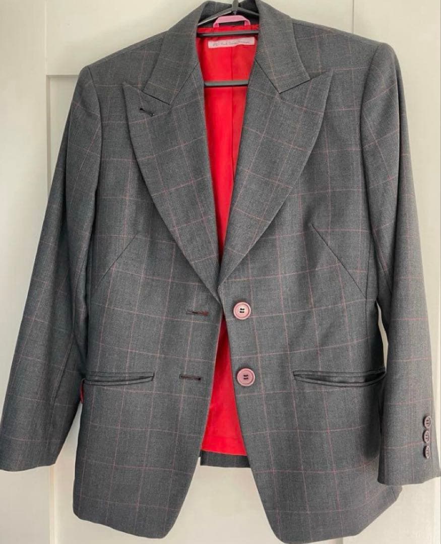 【RRR】ポールスミス　パンツスーツ　極美品　チェックグレー