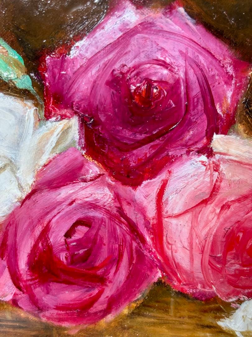 年代尚美「ばら」油彩画 直筆サイン - メルカリ