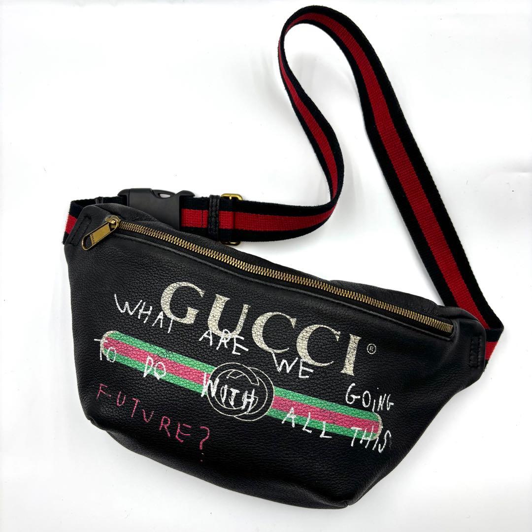 希少 GUCCI グッチ ショルダーバッグ ココキャピタン ウエストポーチ 黒 GUCCI（グッチ） 449182 GGナイロン ボディバッグ ウエストバッグ
