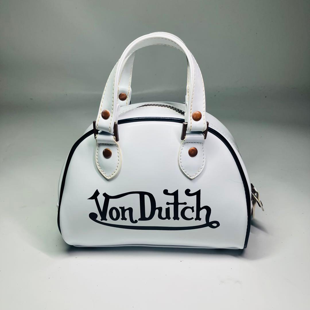 美品　VonDutch ボンダッヂ　ミニボストンバッグ　ホワイト　ブラック