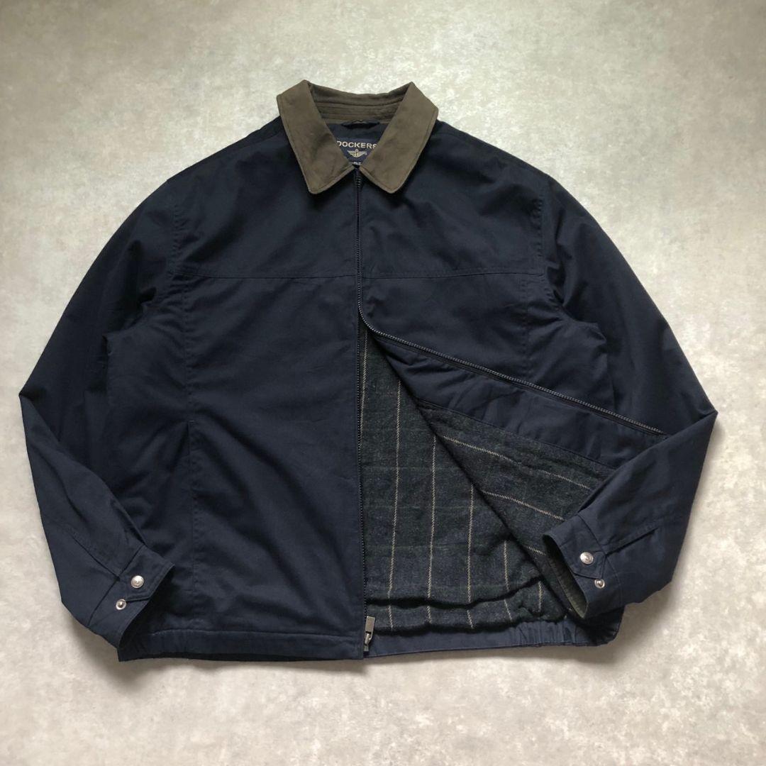 90s-00sドッカーズスイングトップドリズラージャケット襟レザー