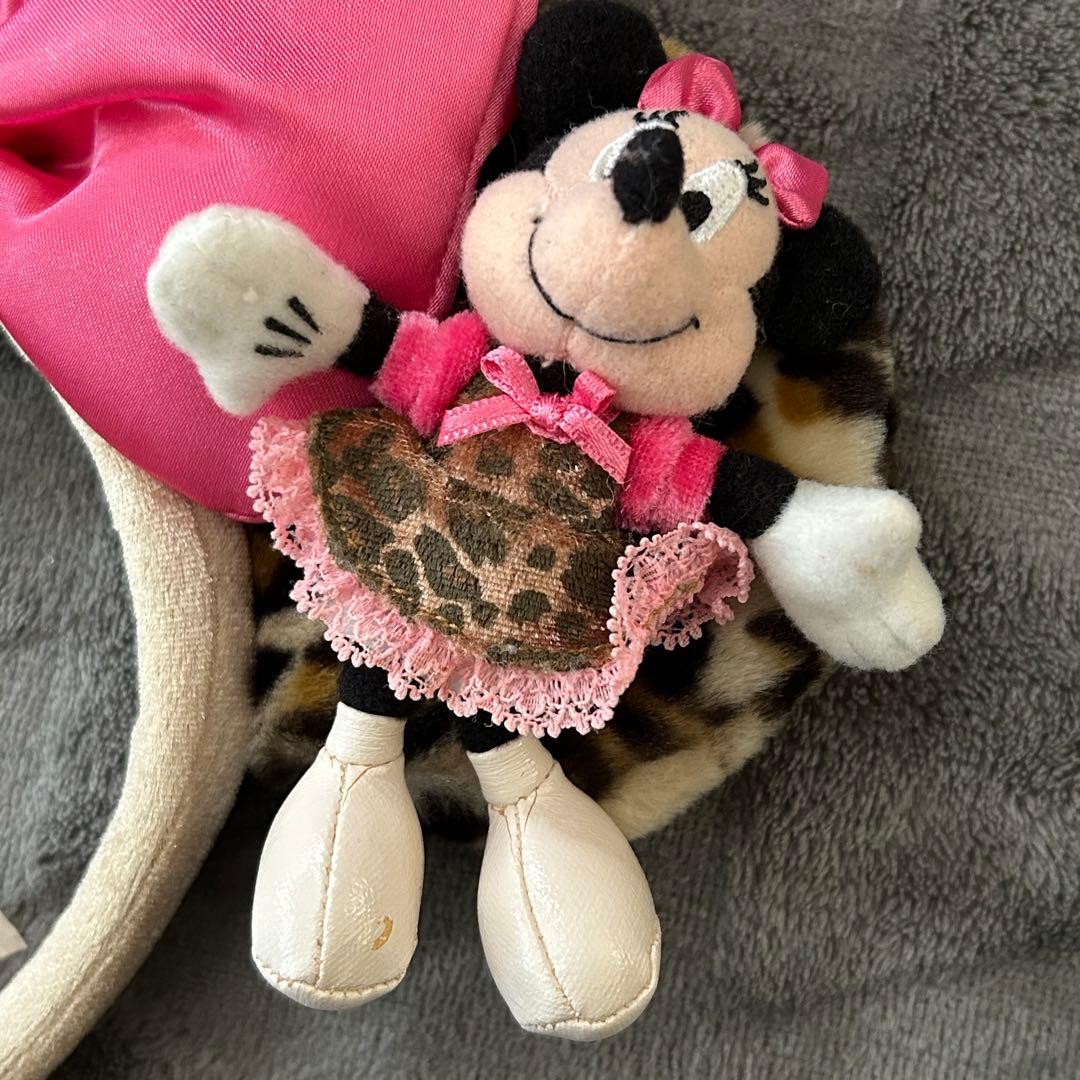 ディズニー ミニー カチューシャ レオパード柄 ヒョウ柄 ピンク - メルカリ