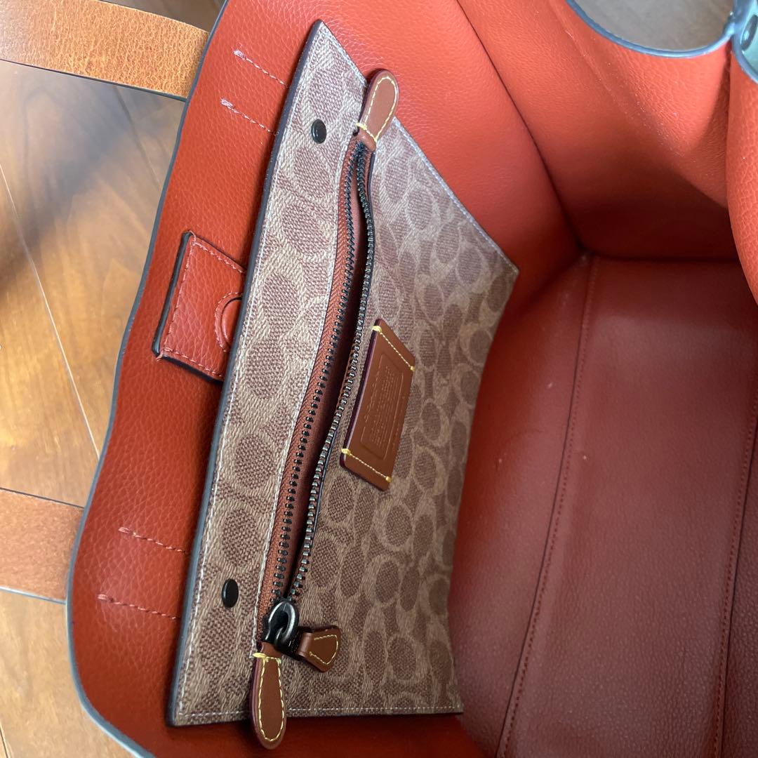 COACH グレー レザー トートバッグ - メルカリ