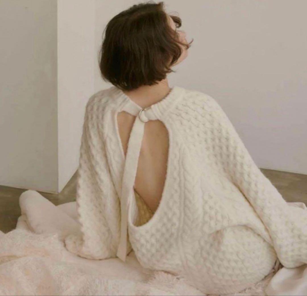 トップス NOTRE emor back open volume knit