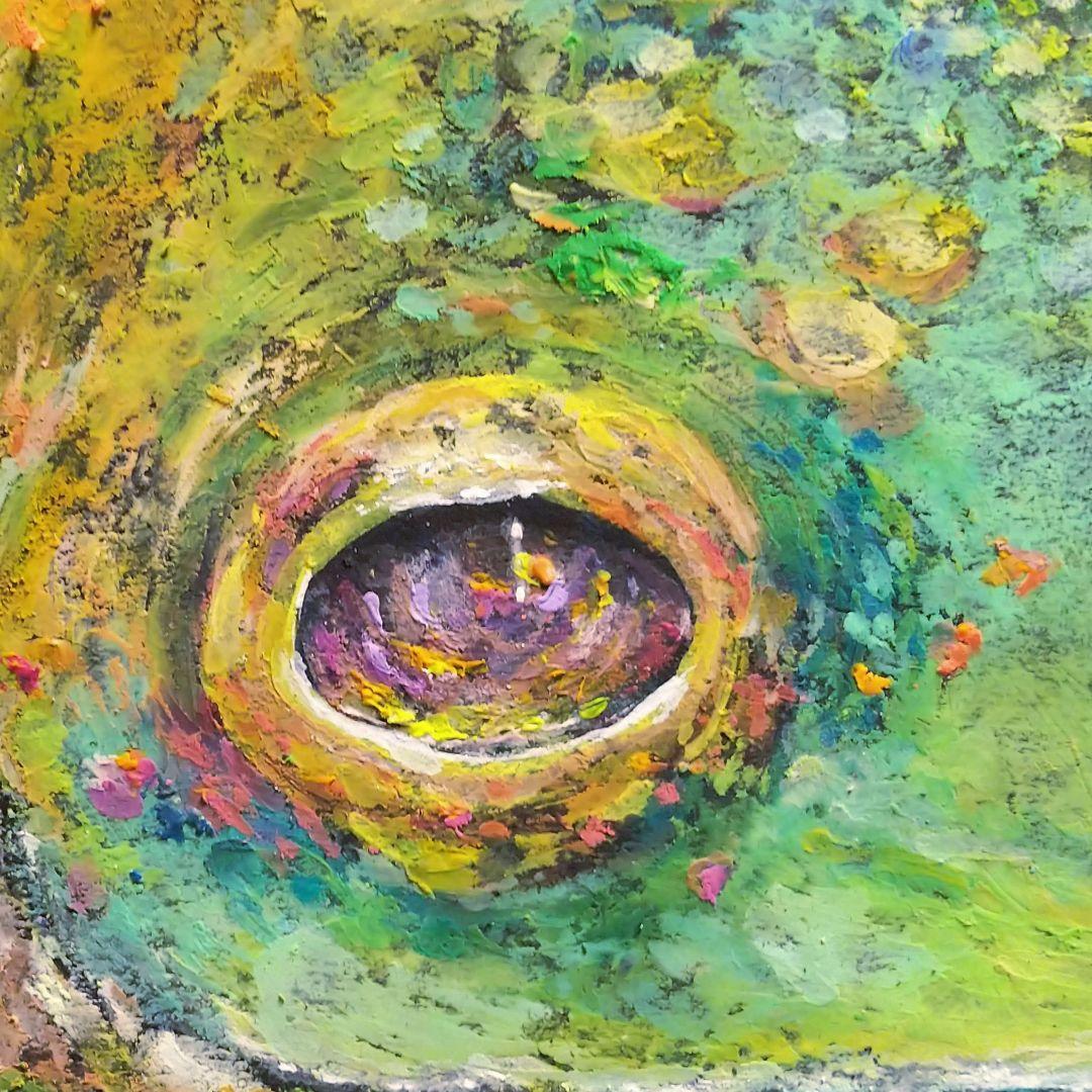 蛙 カエル 原画 アート 絵画 画家 インテリア ハンドメイド イラスト 緑