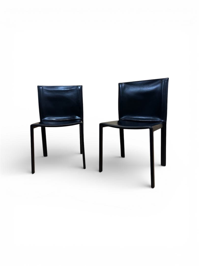 イタリア Enrico Pellizzoni レザーチェア 2脚