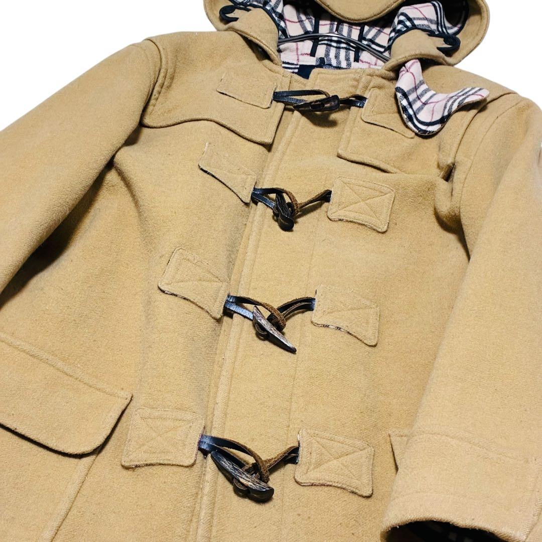 バーバリーロンドン 160 ダッフルコート キャメル ノバチェック