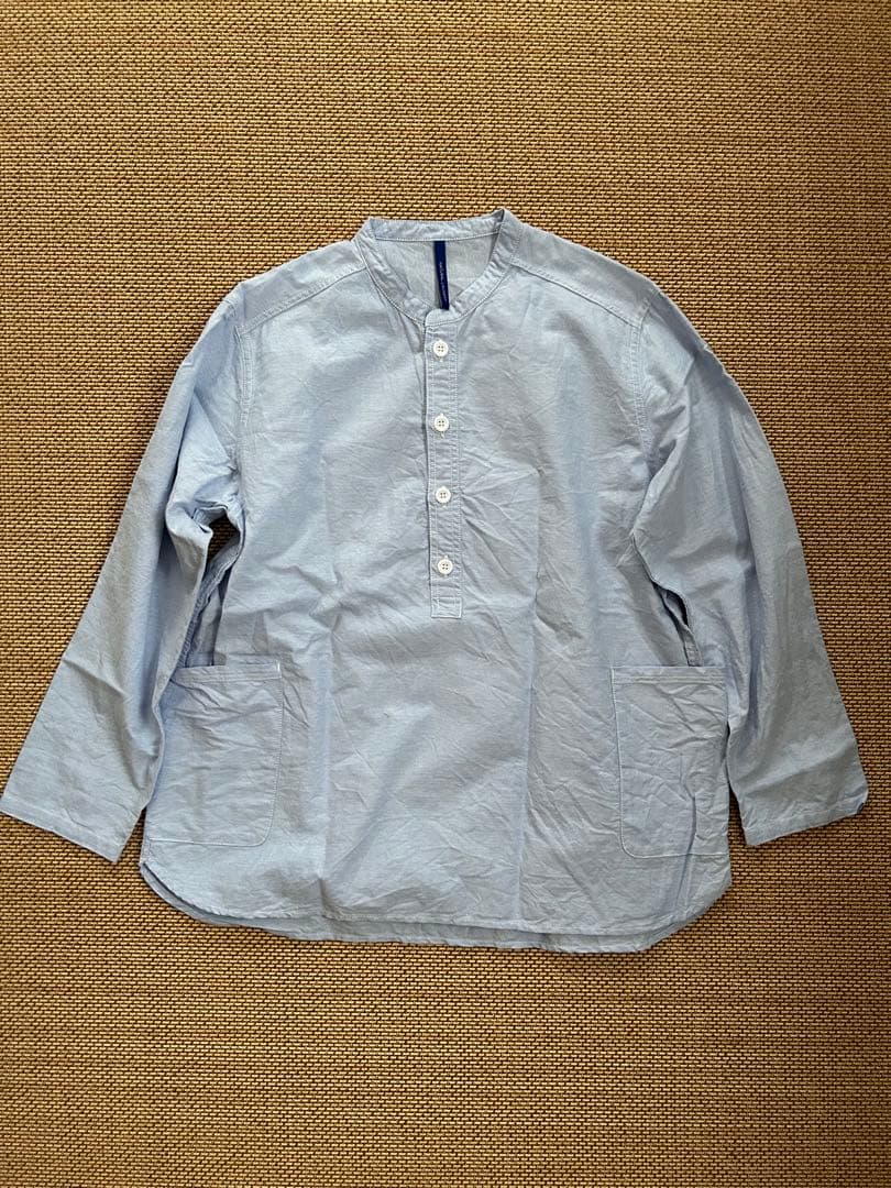 試着のみ　ナチュラルランドリーオックスフォードファーマーシャツ　サックス