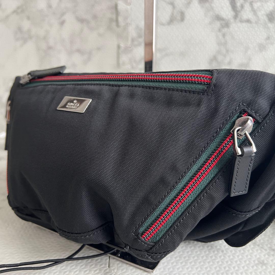 極美品✨グッチ ボディバッグ キャンバス シェリーライン ブラック Y2K