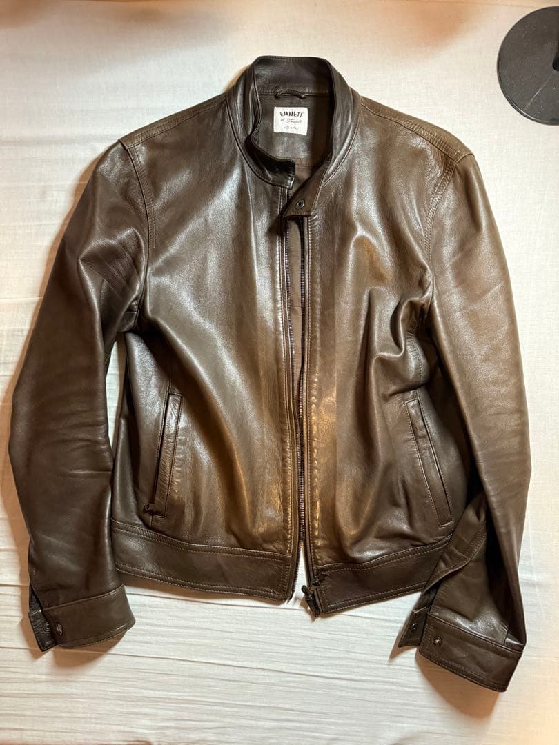 EMMETI ダークブラウン レザージャケット エンメティ / EMMETI / ユリ / JURI / シングル ライダース ジャケット