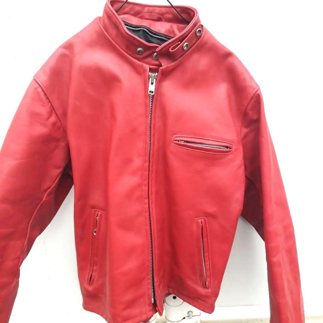 Schott 赤 レザー ライダースジャケット　641 XL