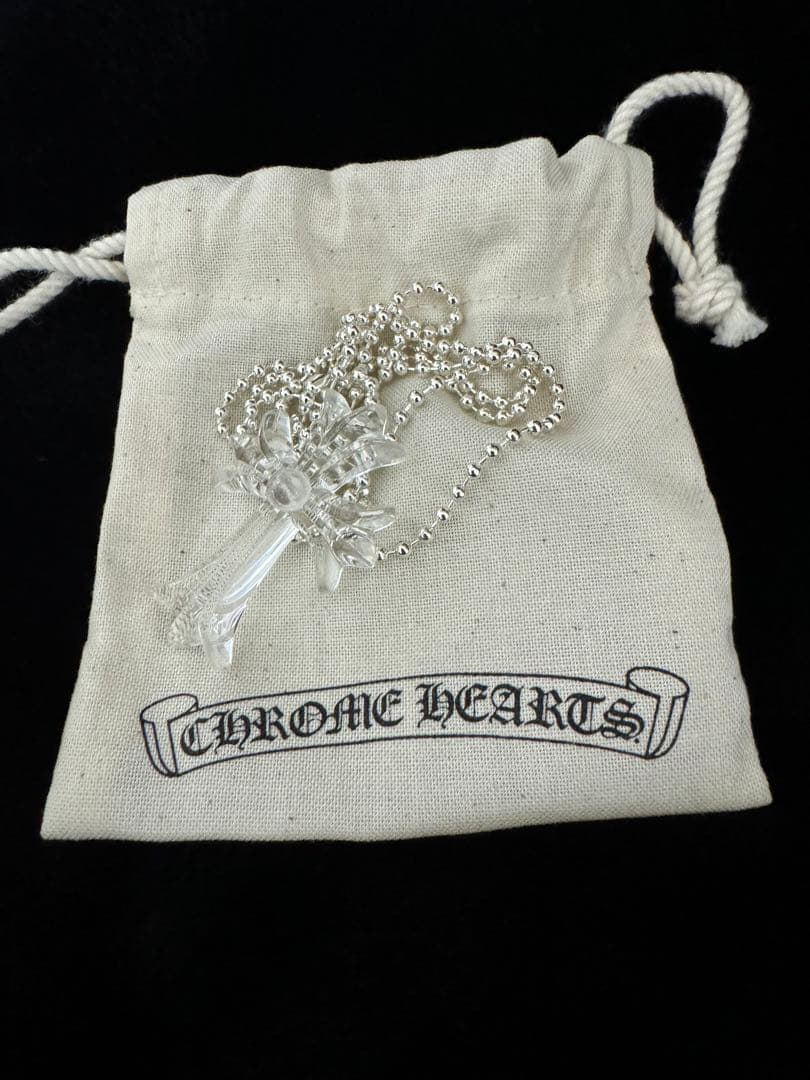 【2025年12月購入】クロムハーツ シリコン ラバーネックレス クリア 限定】Chrome Hearts シリコン ラバー CH クロス ネックレス (CHROME