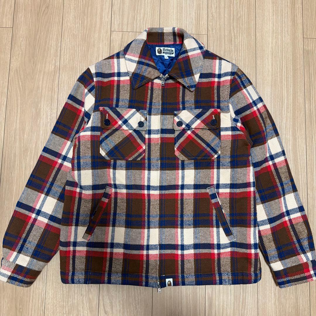 ジャケット・アウター A Bathing Ape BAPE CHECK CPO ZIP JACKET
